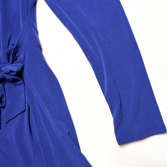 BCBGeneration Royal Blue V-Neck Wrap Dress with Asymmetrical Hem Sz. Medium - Picture 6 of 8